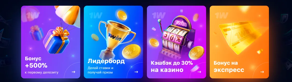 1win казино бонусы